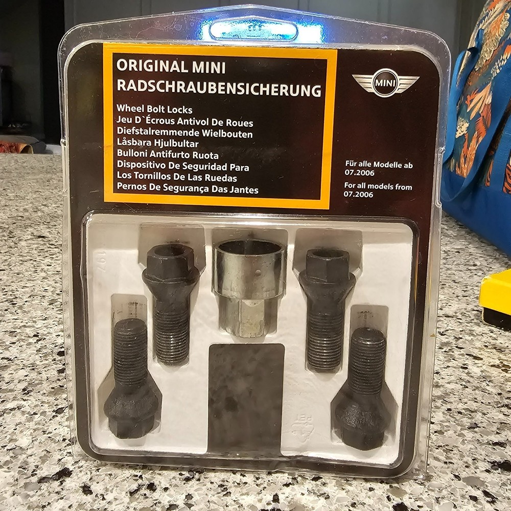 OEM Original Mini Cooper Wheel Bolt Lock Set - Still in Package